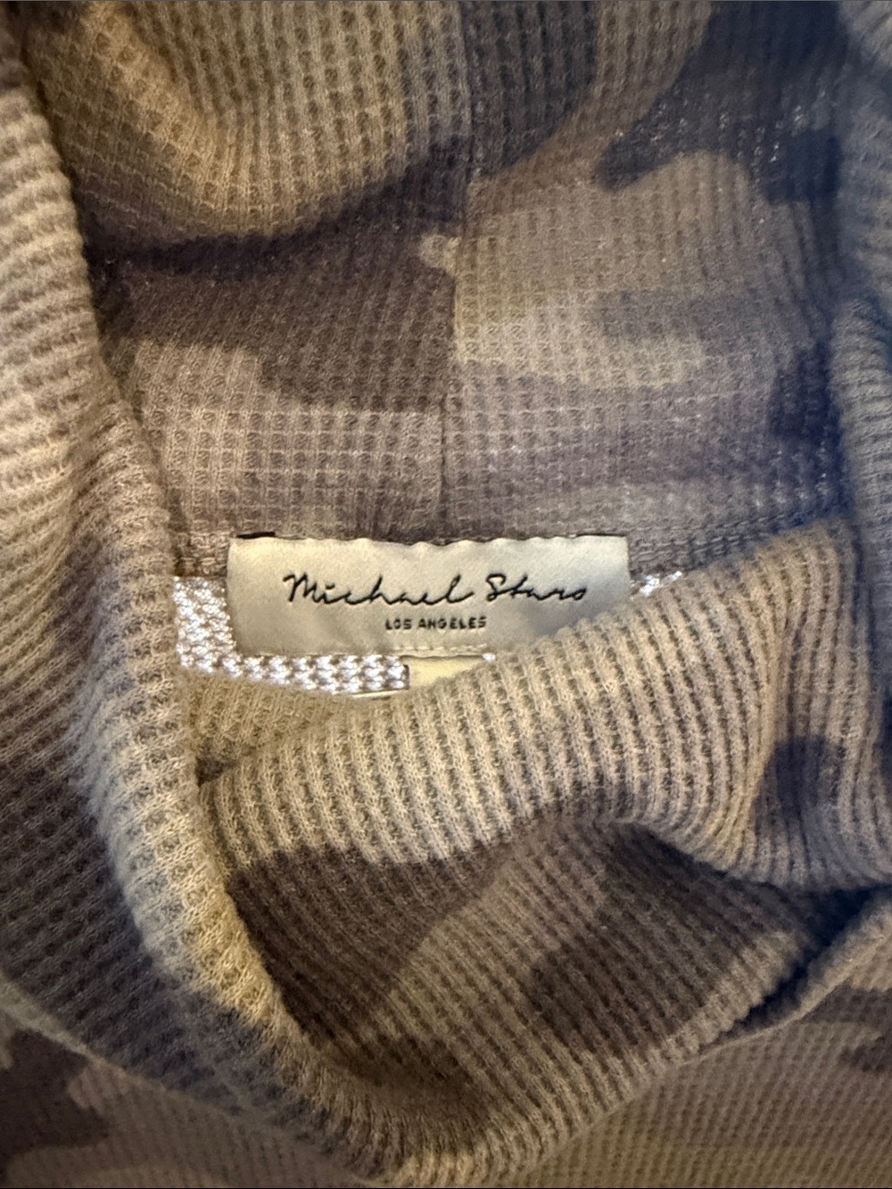 Michael Stars Men's Taupe & Beige Camo Crewneck Sweater